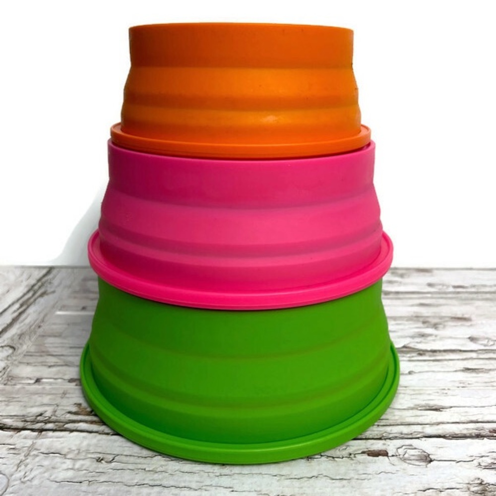 3 Flat Stack Round Collapsible Container Set - Picture 5 of 5